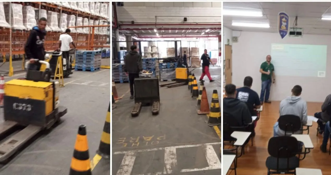 Equipe AJA Serviços no centro de distribuição